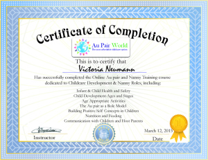 certificate of completion Aupair Wold