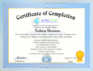 certificate of completion Aupair Wold